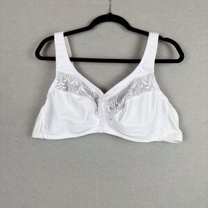 GLAMORISE White Magic‎ Lift Wireless Bra 48 B Embroidered Full Figure *read